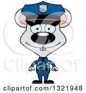 Clipart Of A Cartoon Happy Mouse Police Officer Royalty Free Vector Illustration