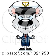 Clipart Of A Cartoon Mad Mouse Captain Royalty Free Vector Illustration