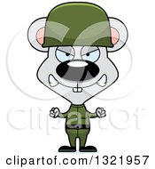Poster, Art Print Of Cartoon Mad Mouse Army Soldier