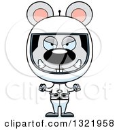Clipart Of A Cartoon Mad Mouse Astronaut Royalty Free Vector Illustration