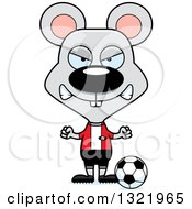 Poster, Art Print Of Cartoon Mad Mouse Soccer Player