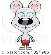 Poster, Art Print Of Cartoon Happy Mouse Swimmer