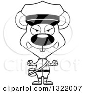 Lineart Clipart Of A Cartoon Black And White Mad Mouse Mail Man Royalty Free Outline Vector Illustration