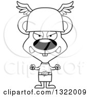 Lineart Clipart Of A Cartoon Black And White Mad Mouse Hermes Royalty Free Outline Vector Illustration