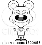 Poster, Art Print Of Cartoon Black And White Mad Mouse Business Man