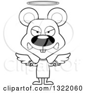 Poster, Art Print Of Cartoon Black And White Mad Mouse Angel