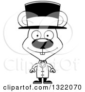 Poster, Art Print Of Cartoon Black And White Happy Mouse Circus Ringmaster