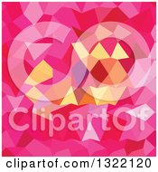 Poster, Art Print Of Low Poly Abstract Geometric Background Of Brink Pink