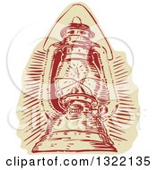 Clipart Of A Retro Engraved Kerosene Lamp Royalty Free Vector Illustration