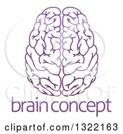 Poster, Art Print Of Purple Human Brain Over Sample Text