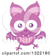 Poster, Art Print Of Happy Flying Purple Baby Bat