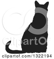 Poster, Art Print Of Black Sitting Cat Silhouette 4