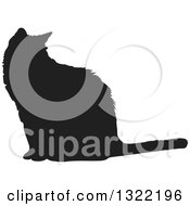 Poster, Art Print Of Black Sitting Cat Silhouette 2