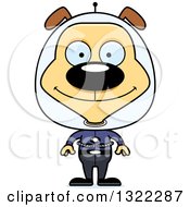 Clipart Of A Cartoon Happy Space Dog Royalty Free Vector Illustration