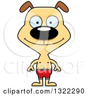 Clipart Of A Cartoon Happy Dog Swimmer Royalty Free Vector Illustration