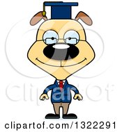 Clipart Of A Cartoon Happy Dog Professor Royalty Free Vector Illustration