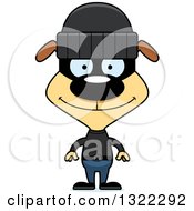 Clipart Of A Cartoon Happy Dog Robber Royalty Free Vector Illustration