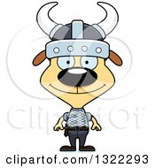 Clipart Of A Cartoon Happy Dog Viking Royalty Free Vector Illustration