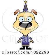 Clipart Of A Cartoon Happy Dog Wizard Royalty Free Vector Illustration