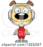 Clipart Of A Cartoon Happy Dog Wrestler Royalty Free Vector Illustration
