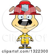 Poster, Art Print Of Cartoon Happy Dog Firefighter