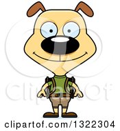 Clipart Of A Cartoon Happy Dog Hiker Royalty Free Vector Illustration