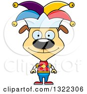 Clipart Of A Cartoon Happy Dog Jester Royalty Free Vector Illustration