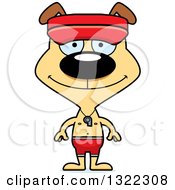 Cartoon Happy Dog Lifeguard