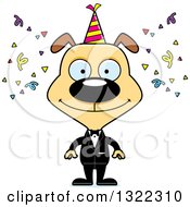 Clipart Of A Cartoon Happy Party Dog Royalty Free Vector Illustration