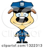 Cartoon Happy Dog Police Officer