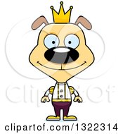 Clipart Of A Cartoon Happy Dog Prince Royalty Free Vector Illustration