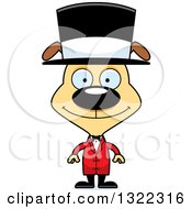 Cartoon Happy Dog Circus Ringmaster