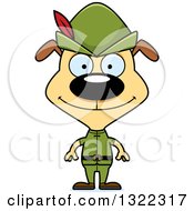 Clipart Of A Cartoon Happy Dog Robin Hood Royalty Free Vector Illustration