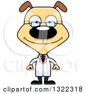 Clipart Of A Cartoon Happy Dog Scientist Royalty Free Vector Illustration