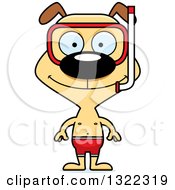 Clipart Of A Cartoon Happy Snorkel Dog Royalty Free Vector Illustration
