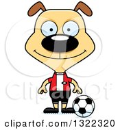 Poster, Art Print Of Cartoon Happy Dog Soccer Player