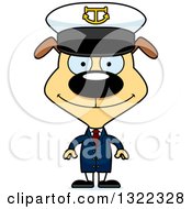 Clipart Of A Cartoon Happy Dog Captain Royalty Free Vector Illustration