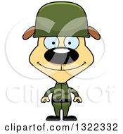 Clipart Of A Cartoon Happy Dog Soldier Royalty Free Vector Illustration