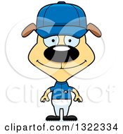Clipart Of A Cartoon Happy Dog Baseball Player Royalty Free Vector Illustration
