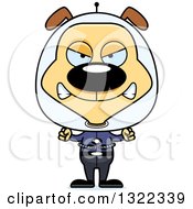 Clipart Of A Cartoon Mad Space Dog Royalty Free Vector Illustration