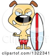 Poster, Art Print Of Cartoon Mad Dog Surfer
