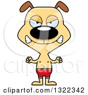 Clipart Of A Cartoon Mad Dog Swimmer Royalty Free Vector Illustration