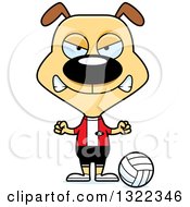 Clipart Of A Cartoon Mad Dog Volleyball Player Royalty Free Vector Illustration