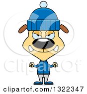 Poster, Art Print Of Cartoon Mad Dog In Winter Clothes