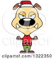Clipart Of A Cartoon Mad Christmas Elf Dog Royalty Free Vector Illustration