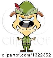 Clipart Of A Cartoon Mad Dog Robin Hood Royalty Free Vector Illustration