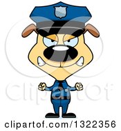 Cartoon Mad Dog Police Officer