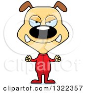 Clipart Of A Cartoon Mad Dog In Pajamas Royalty Free Vector Illustration