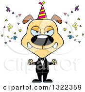 Clipart Of A Cartoon Mad Party Dog Royalty Free Vector Illustration