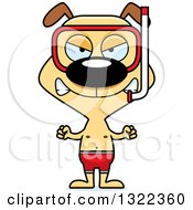 Clipart Of A Cartoon Mad Snorkel Dog Royalty Free Vector Illustration